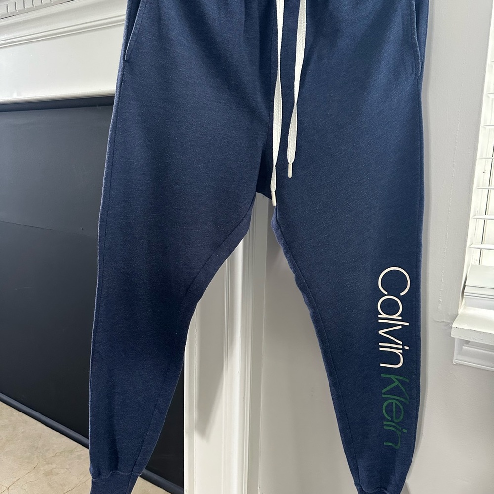 Calvin Klein Blue Joggers with Drawstring Waist